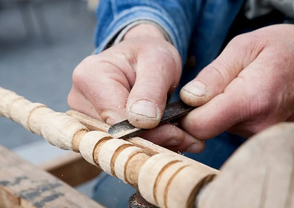 Creating woodwork with woodturner
