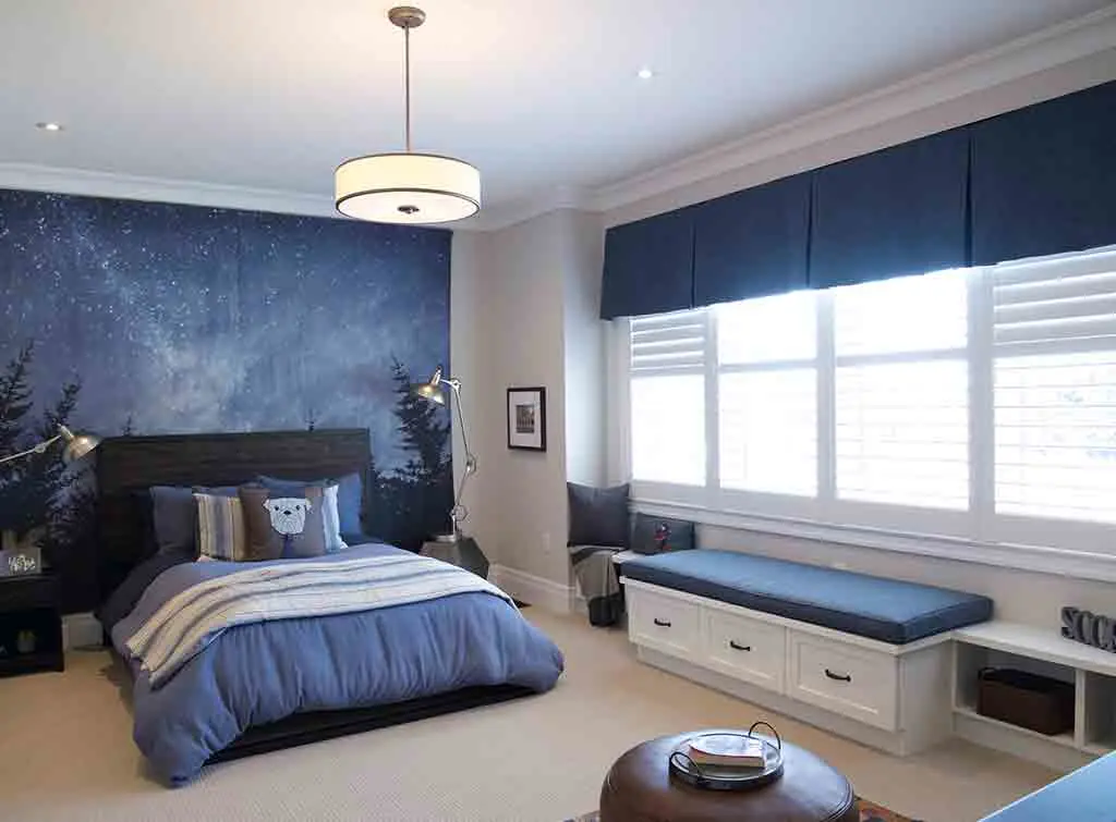 Starry sky wallpaper feature wall