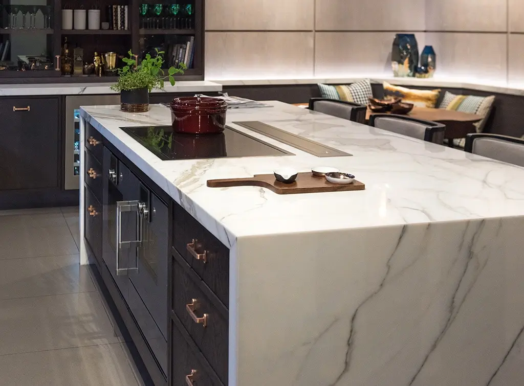 marble waterfall worktop