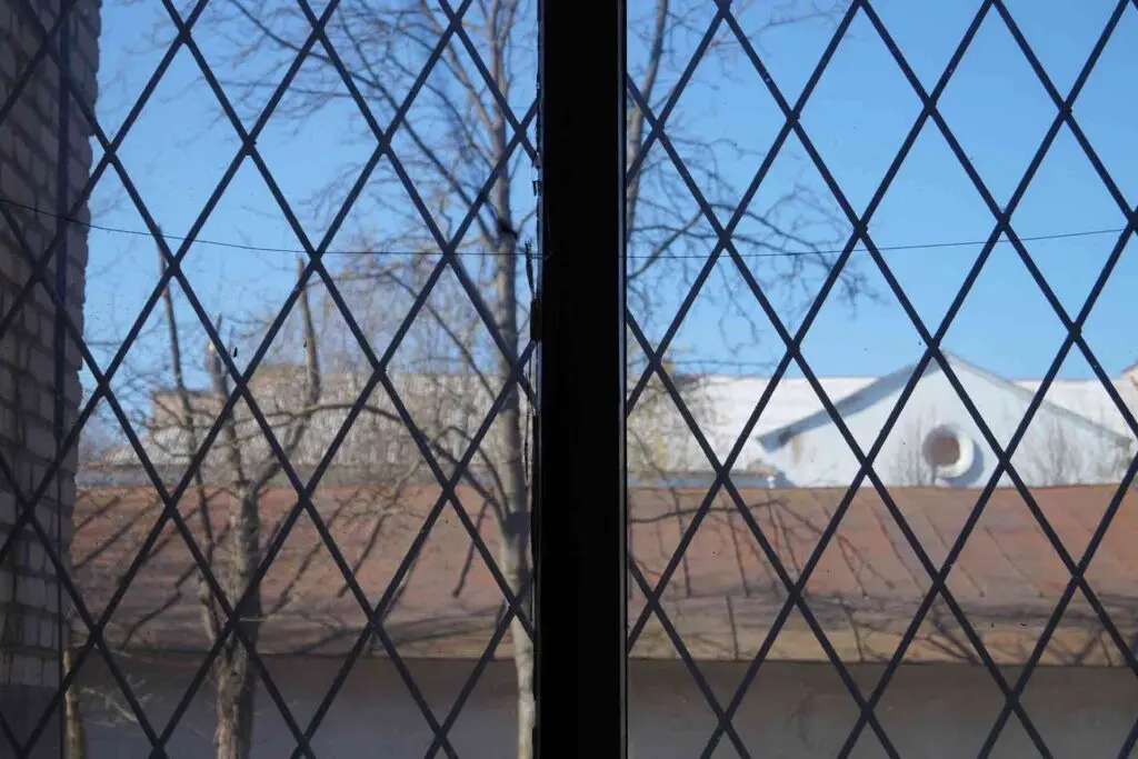 leaded window in modern home