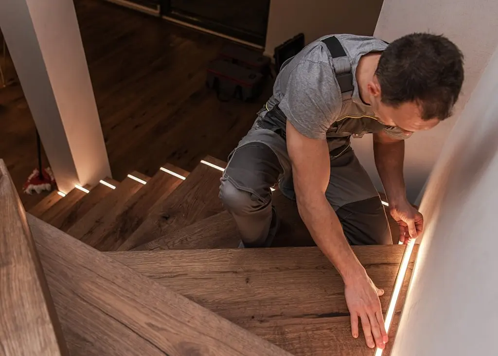 Installing LED stair lighting