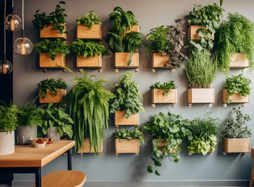 vertical planting wall feature