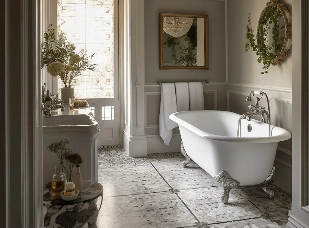 Mirrors in a Victorian bathroom