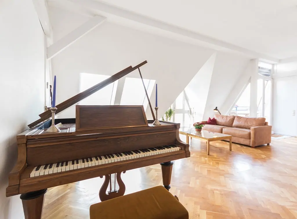 open plan loft music room