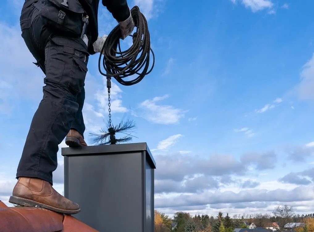 chimney sweep emptying