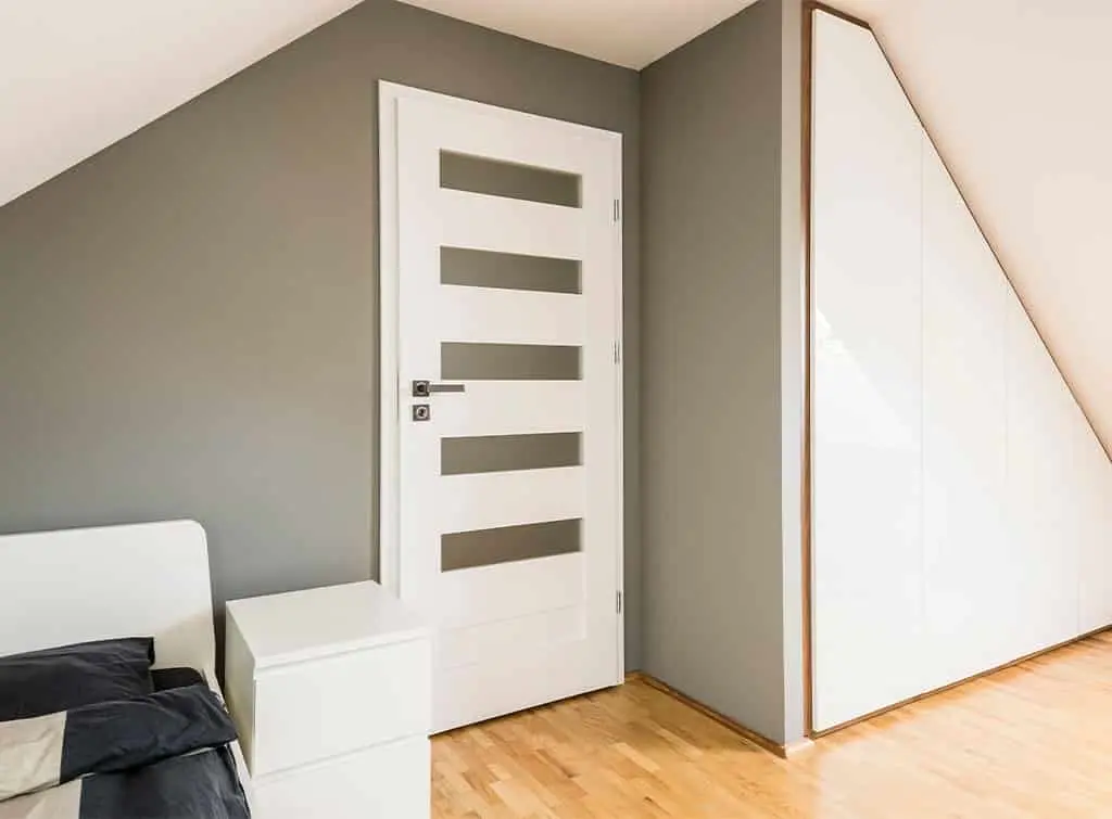 go for glossy door fronts in a small wardrobe ideas