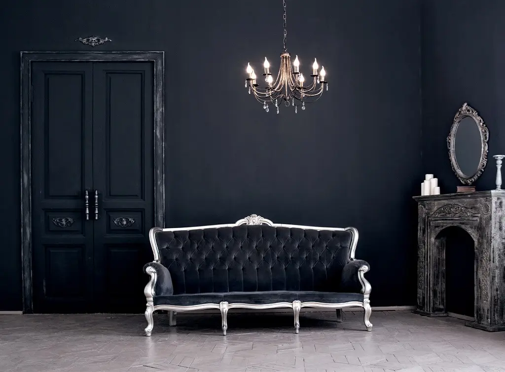 add drama with a living room ceiling chandelier