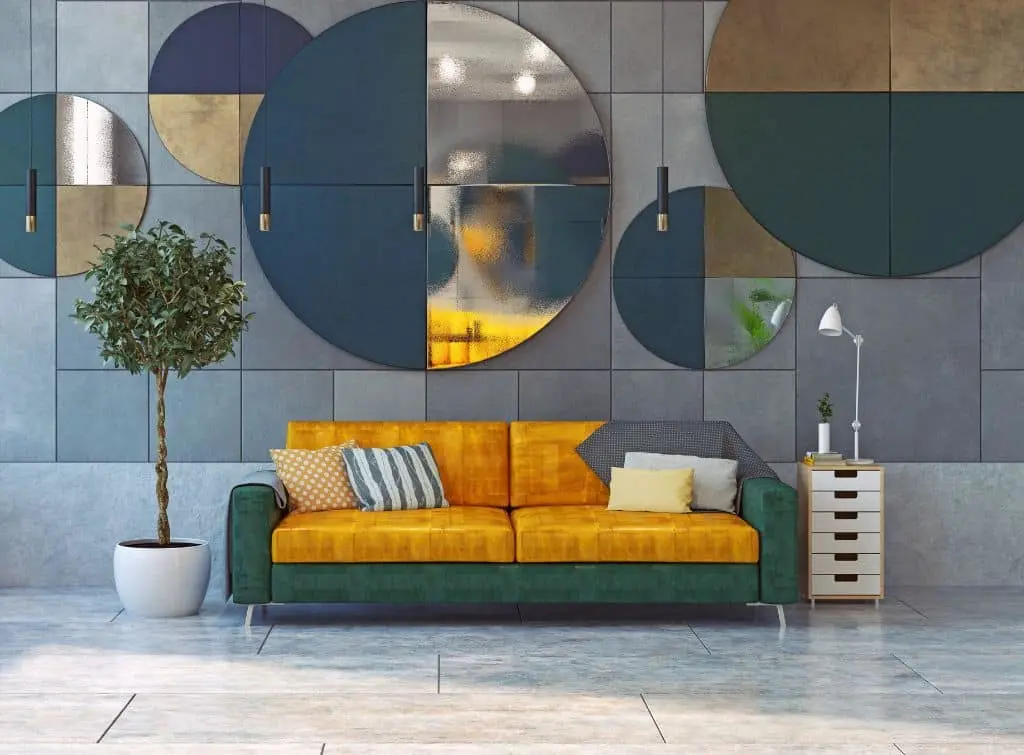 Panelled mirror and paint wall mural ideas