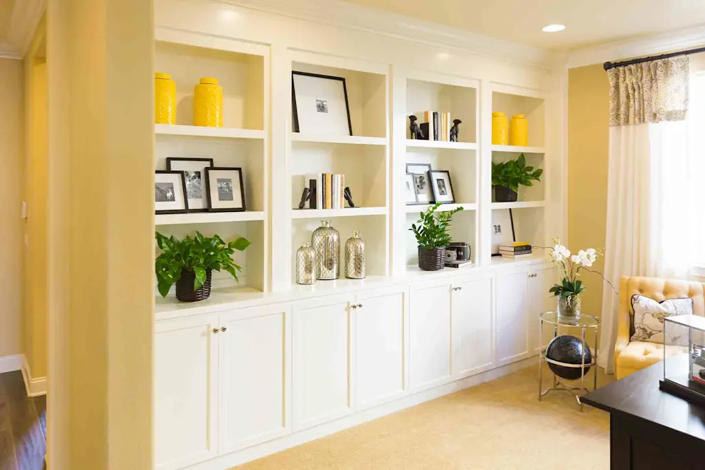 Bespoke built-in storage in a living room