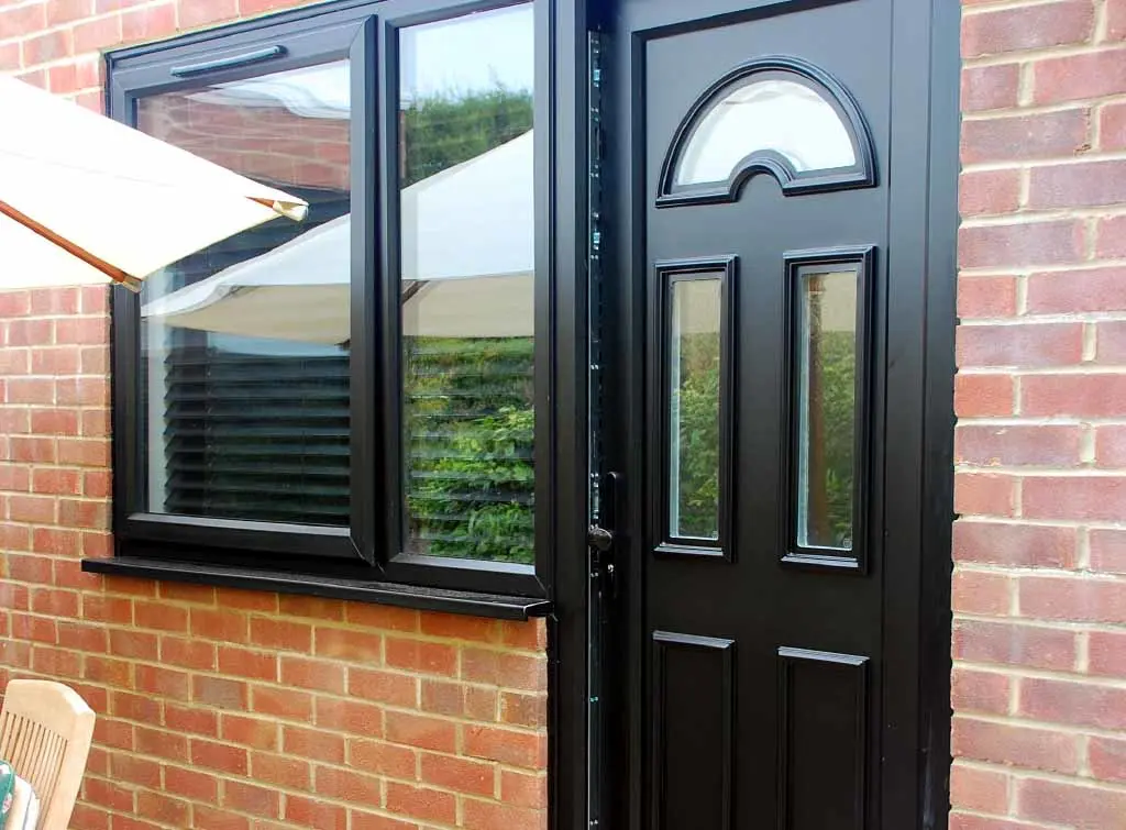 Black uPVC front door and window