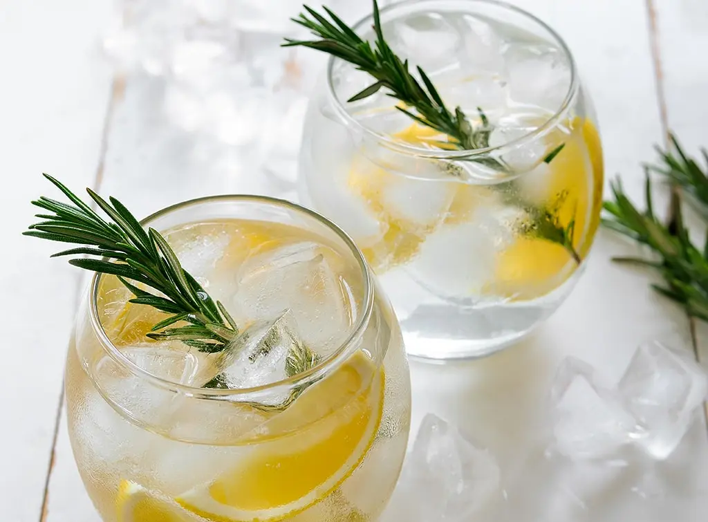 two gin glasses