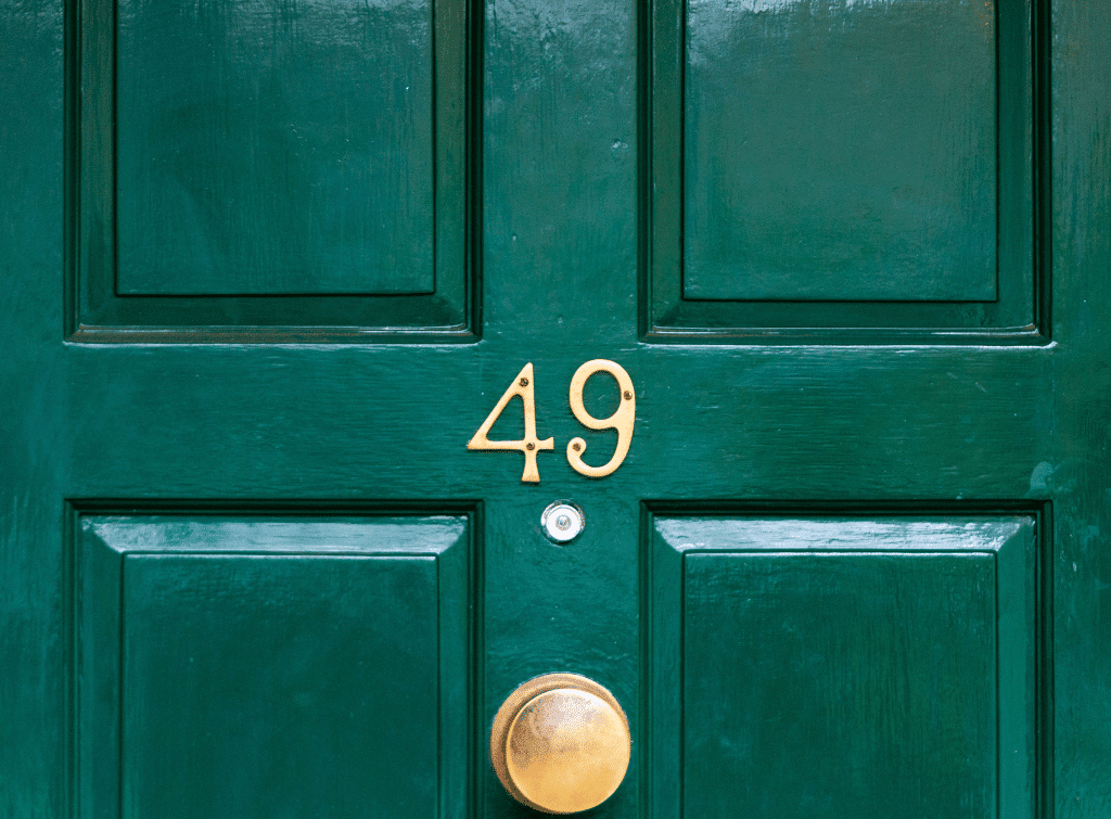 Emerald green front door