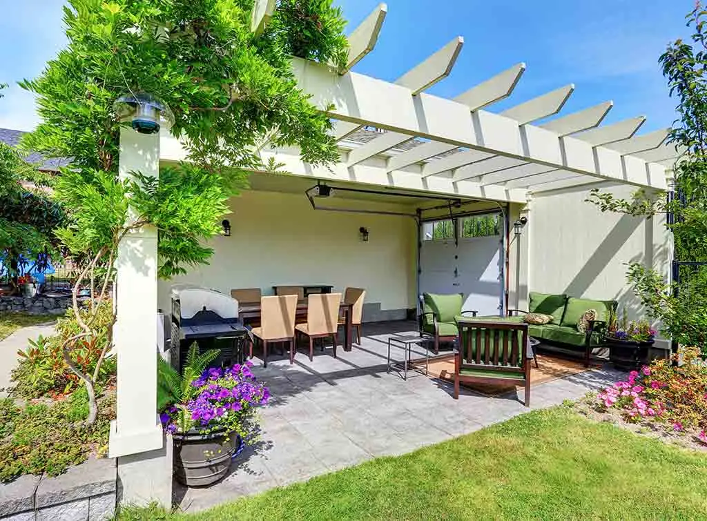 entertain under a pergola - garden shelter ideas