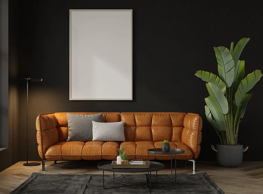black painted living room