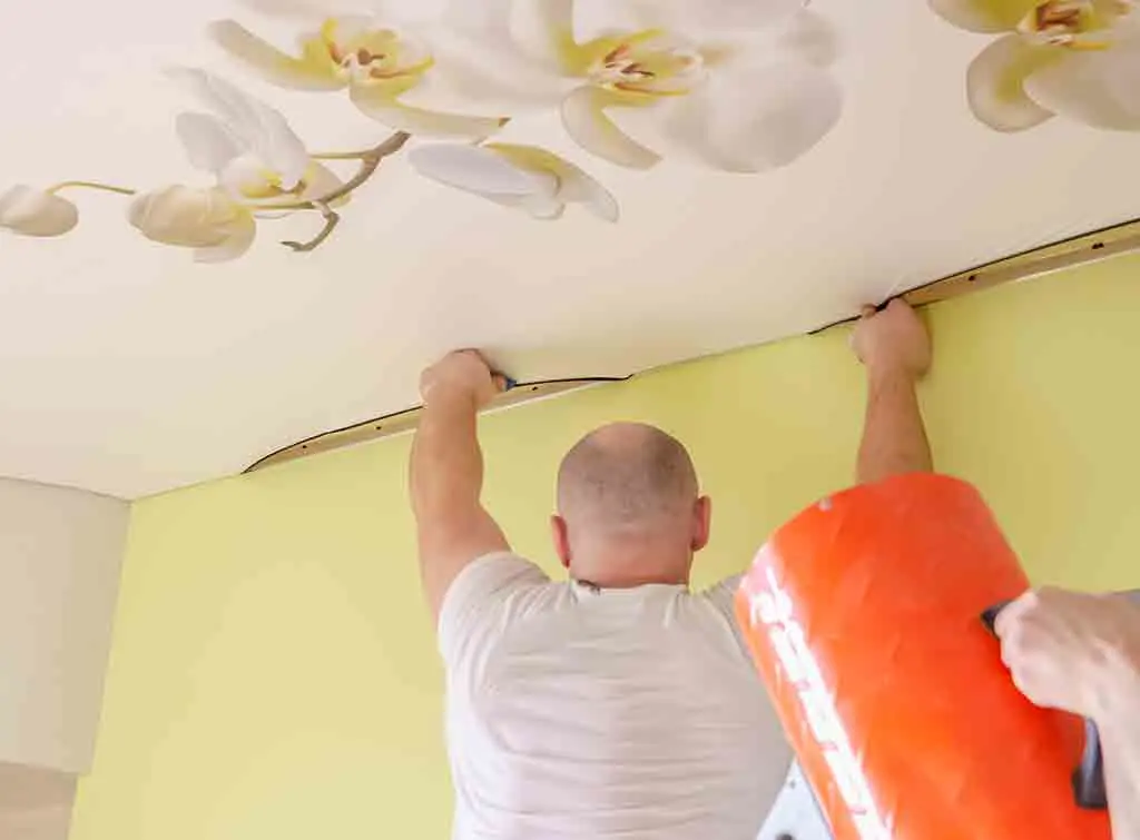 ceiling wallpaper in the hallway
