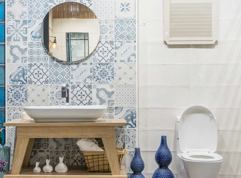 zone a small bathroom with tile ideas