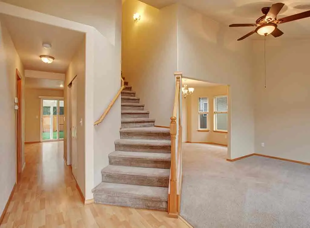 Stair and laminate transition in modern house