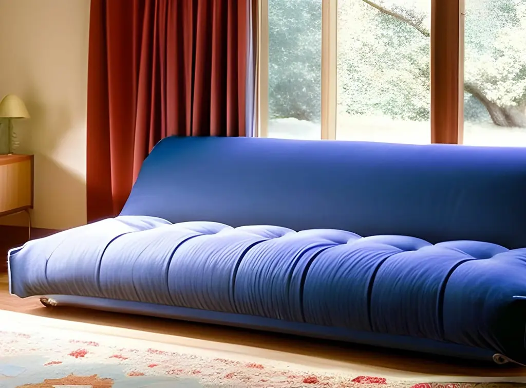 Blue futon