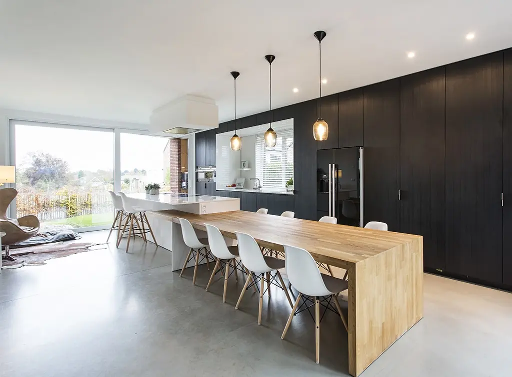 Concrete stone kitchen flooring