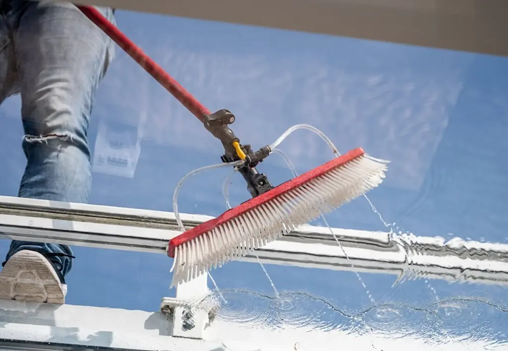 Cleaning conservatory roof