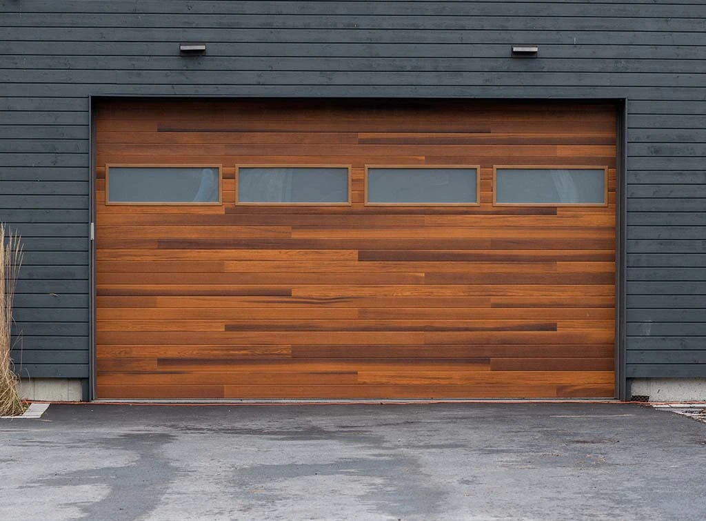 Wood garage door