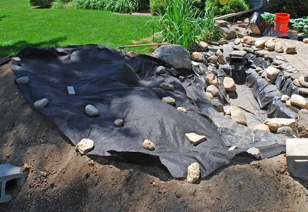Landscaping work for new pond construction