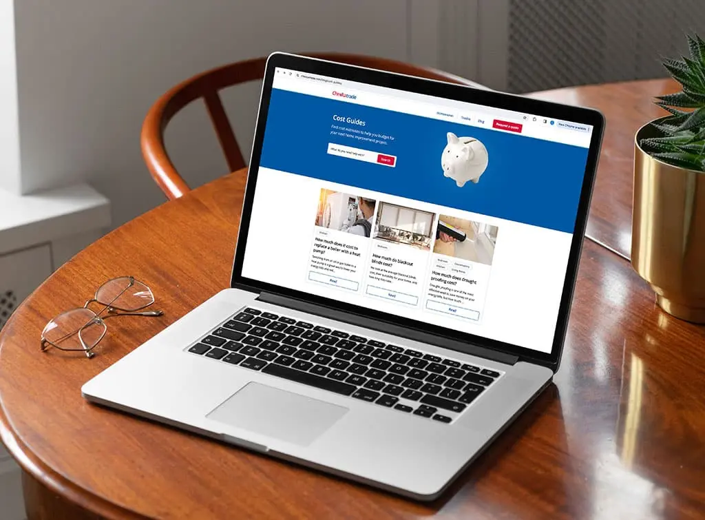 Checkatrade cost guides on a laptop