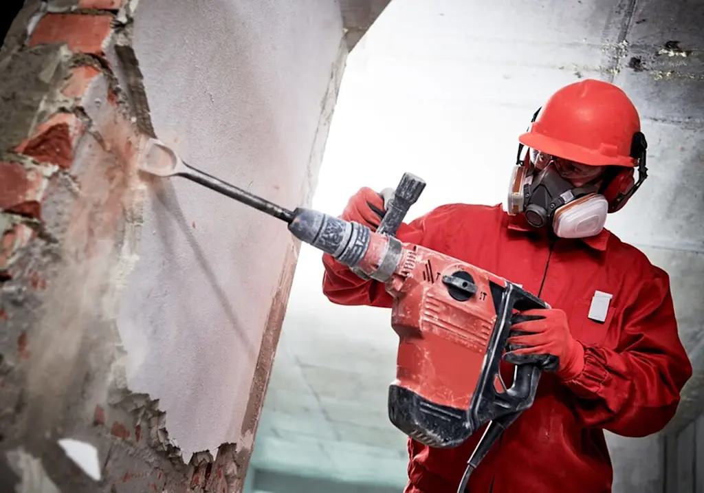 Drilling a wall for demolition