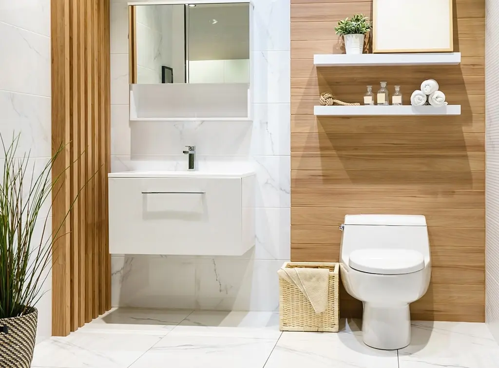 light wooden bathroom design