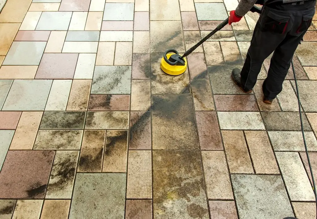 Patio being cleaned