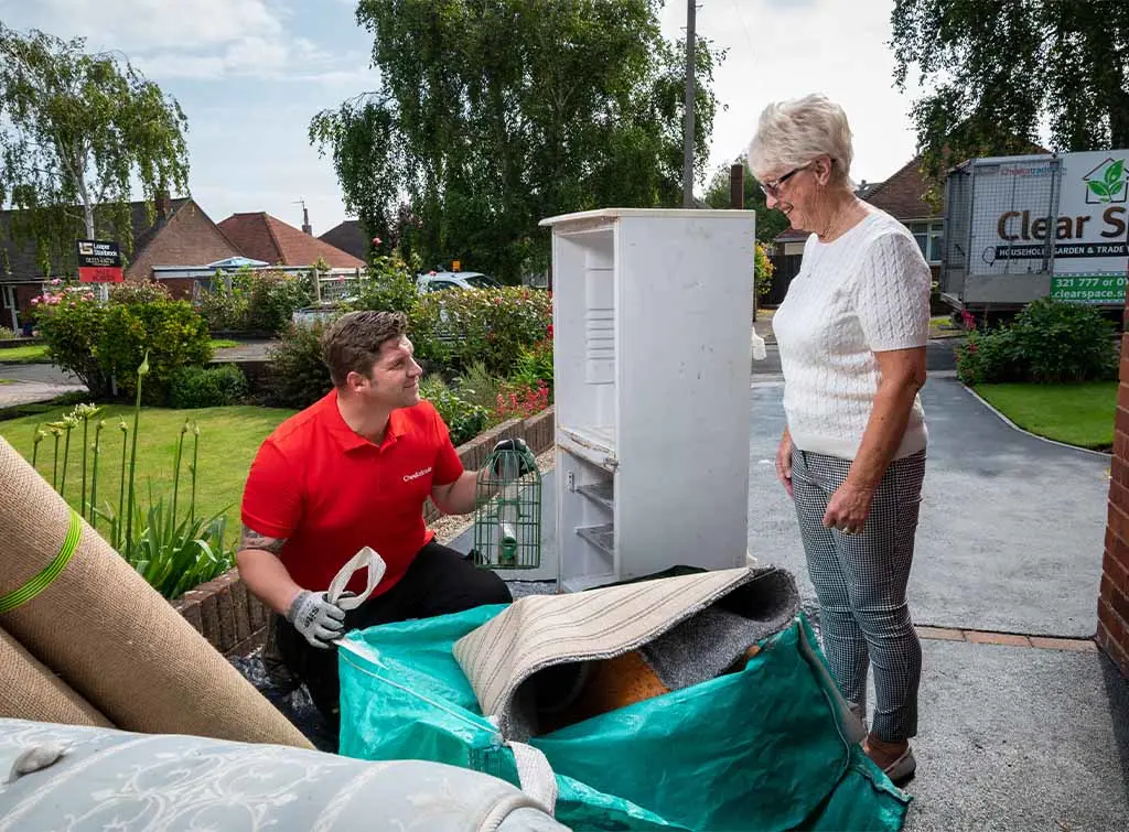 tradesperson with happy customer
