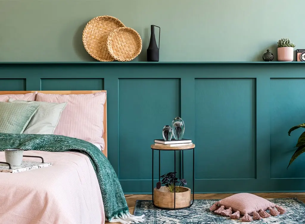 Freshly painted bedroom