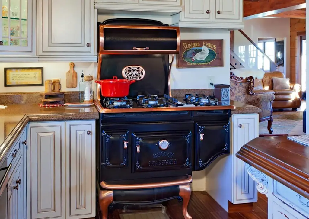 Aga cooker in kitchen