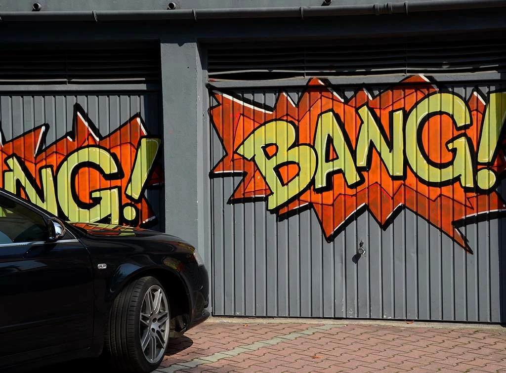 Graffiti on garage door