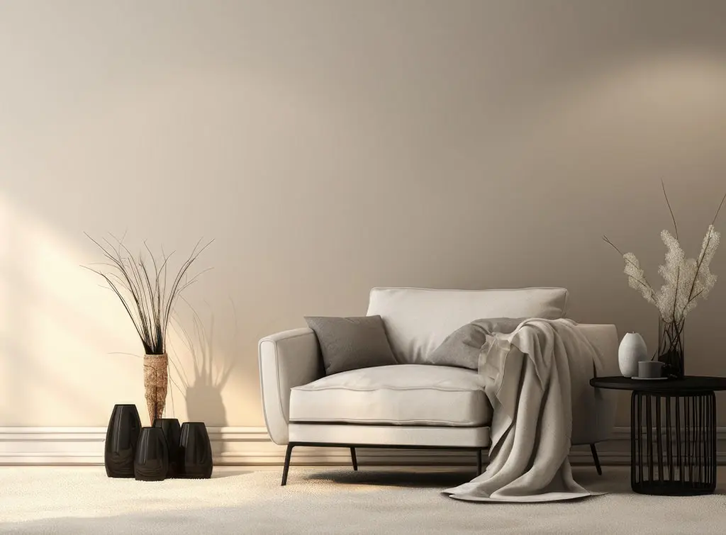 beige and black living room