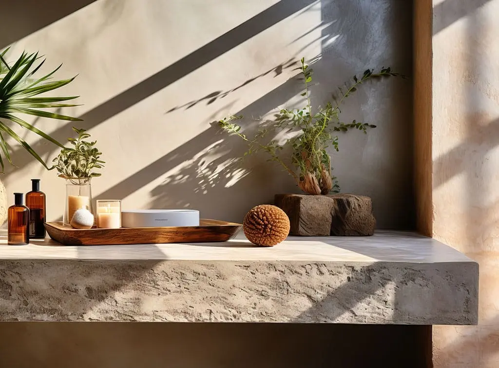 candles and air-purifying plants for home salon