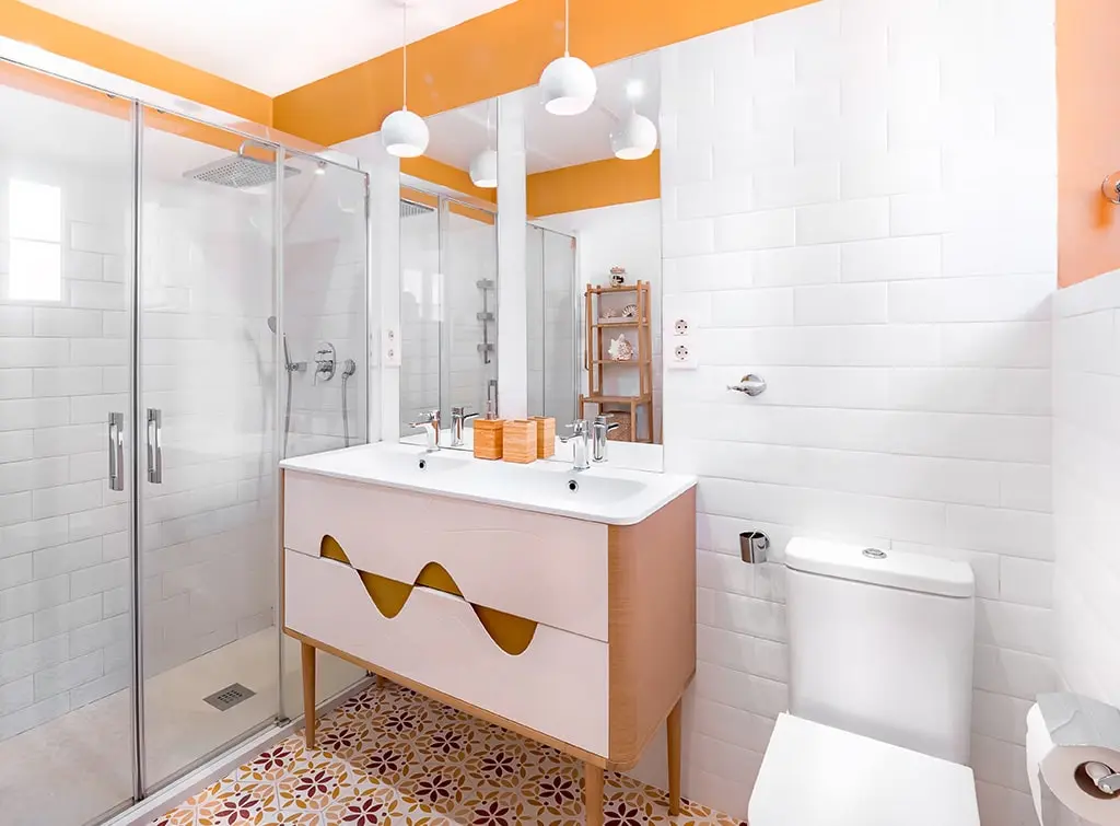 orange bathroom design