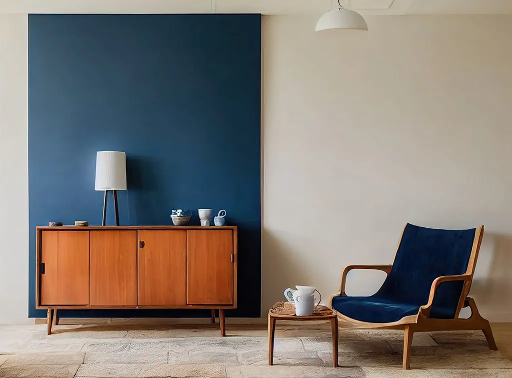 Navy blue living room