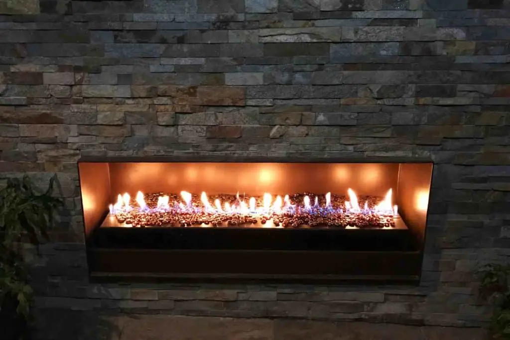 Ventless gas fire inside home
