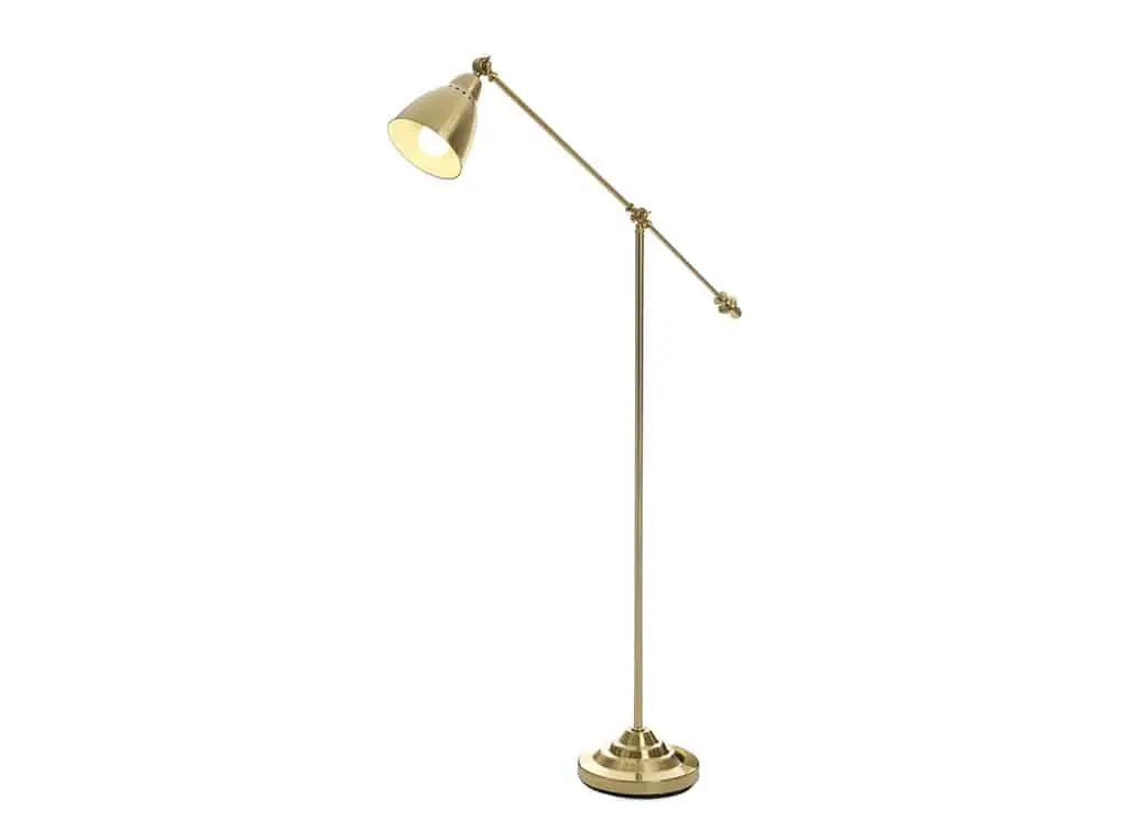swing arm gold floor lamp
