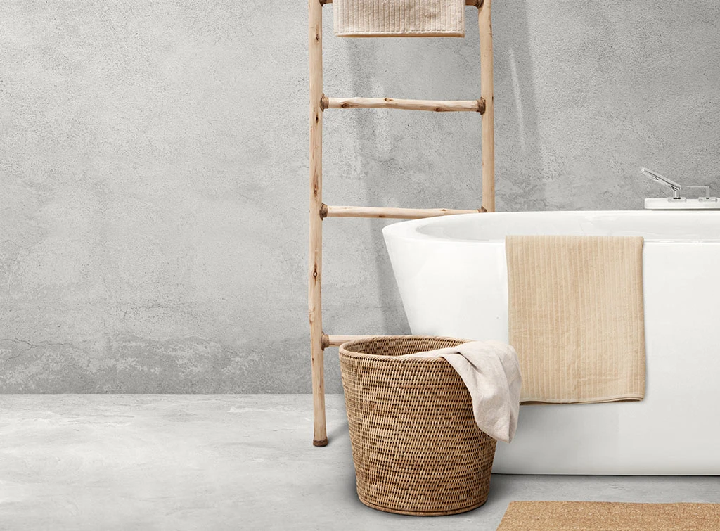 Concrete floor in bathroom