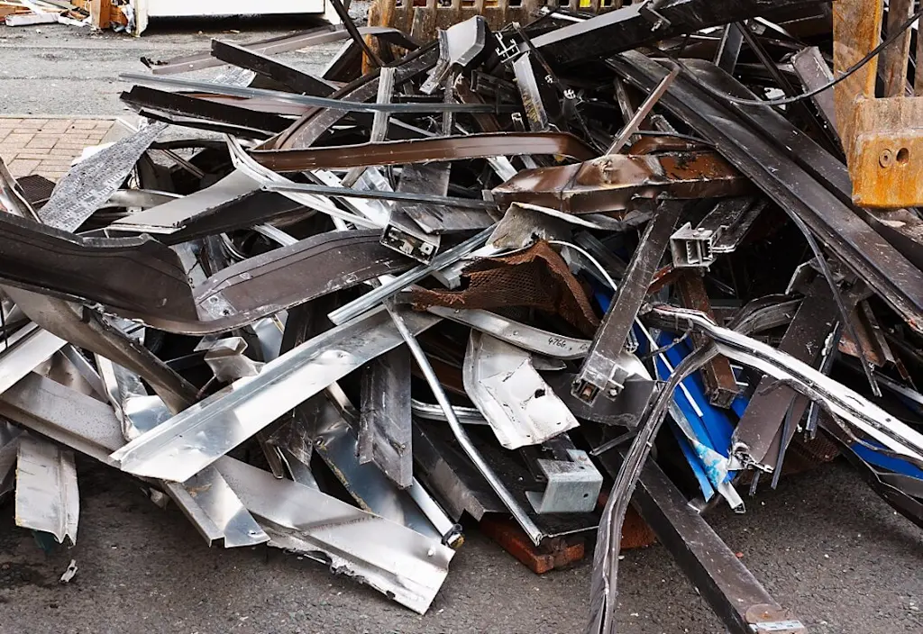 Scrap metal pile ready for collection