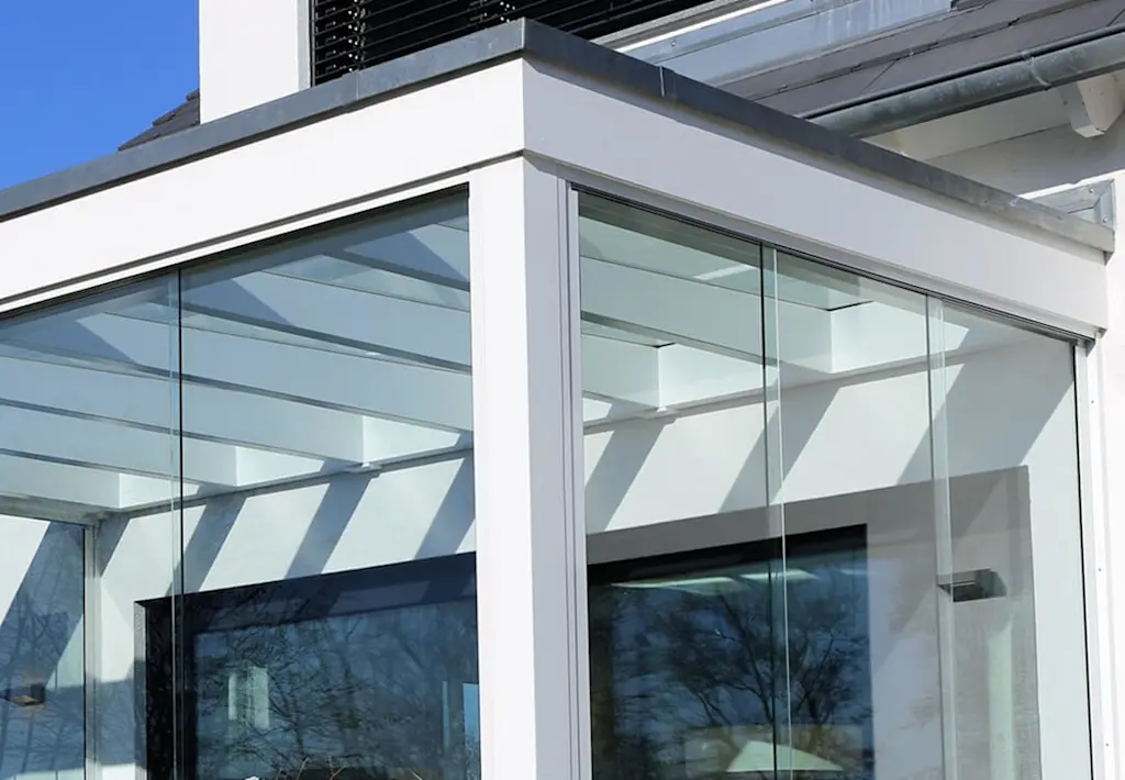 Conservatory with new glass roof