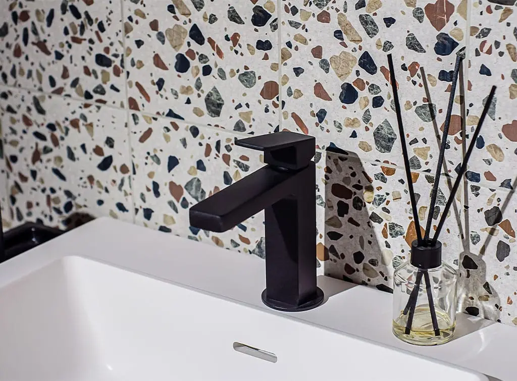 Terrazzo bathroom splashback
