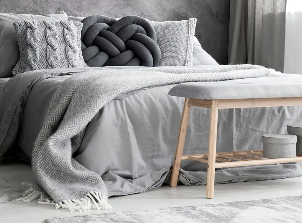 grey textured bedroom