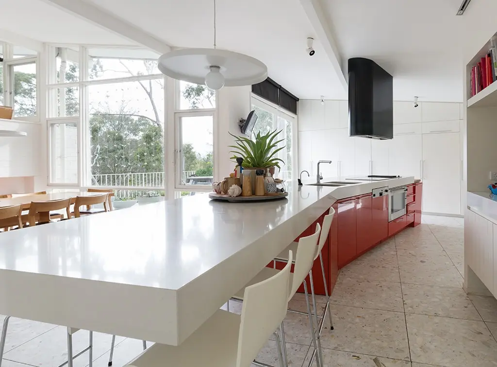 Red kitchen island