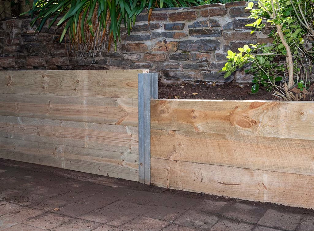 inexpensive retaining wall idea