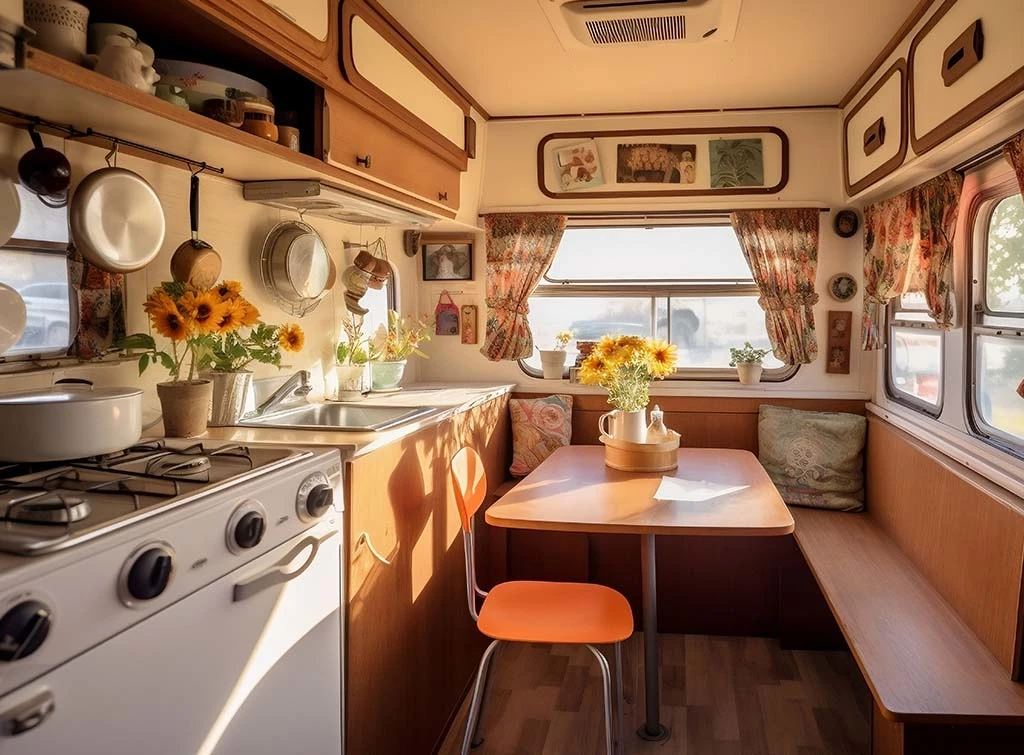 galley kitchen in camper van conversion ideas