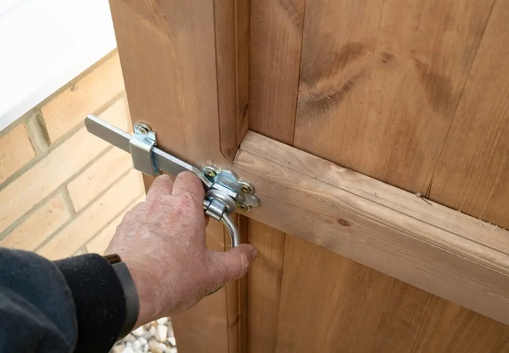 newly fitted wooden garden gate