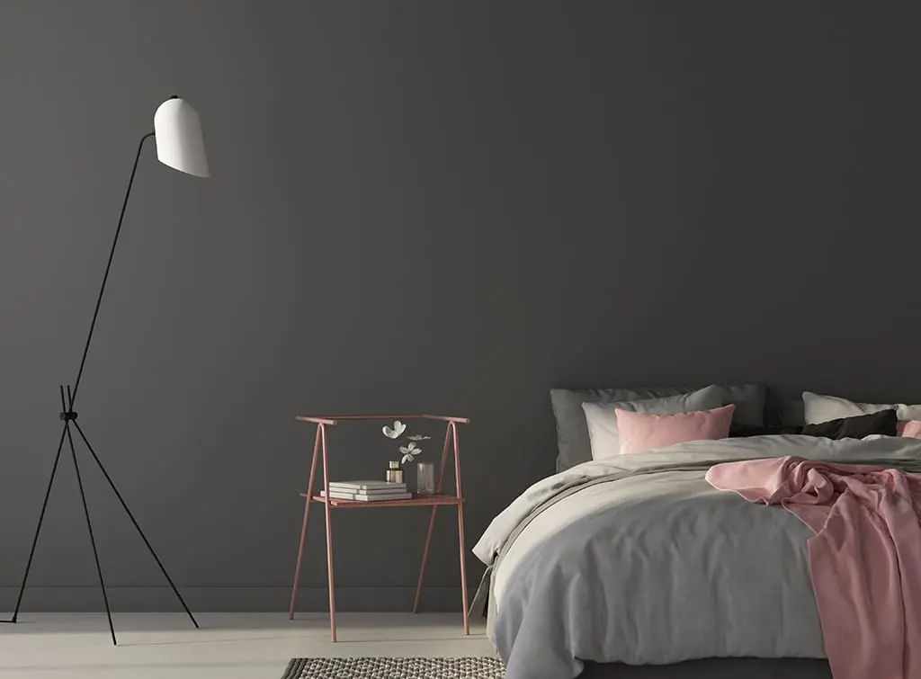 Pink and grey bedroom concept